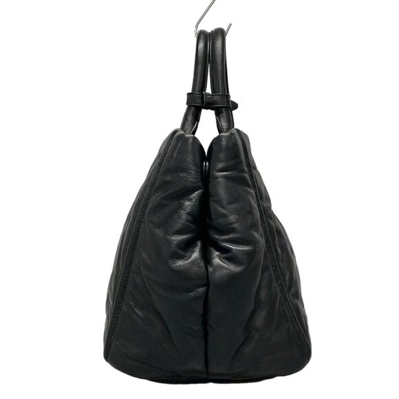 Auth PRADA Nappa Bomber BN2647 Black Leather Tote Bag - Picture 2 of 16